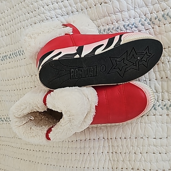 ROR OAT booties  size  39 red  with zebra accents - Picture 3 of 13